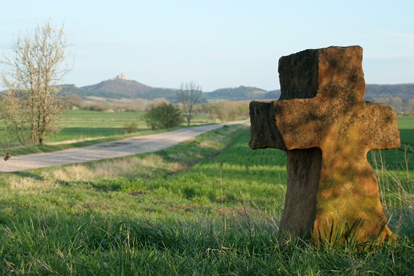 Historisches Steinkreuz aus Seeberger Sandstein nahe Freundenthal bei Wandersleben Historisches Steinkreuz aus Seeberger Sandstein nahe Freundenthal bei Wandersleben