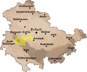 Lage in Thüringen